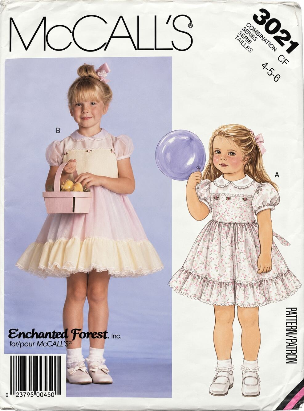 Mccalls Pattern 3021 Girls Dress Petticoat Sz 4-6 Enchanted Forest Partially CUT